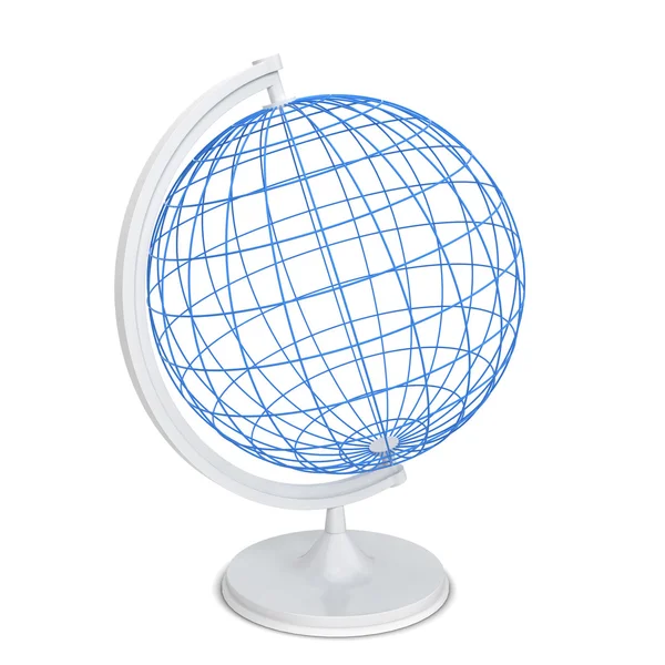 Drót globe. 3D-s illusztráció elszigetelt fehér background — Stock Fotó