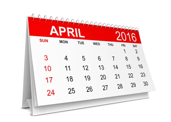2016 Calendar. Week starts with sunday — Stock Photo, Image
