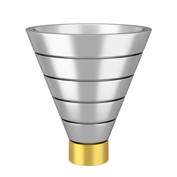 Funnel chart. 3d illustration isolated on white background — Stock Photo, Image