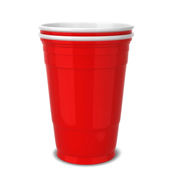 Tazza di plastica rossa — Foto Stock