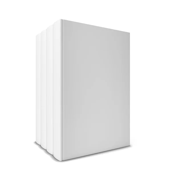 Quattro libri di fila. Illustrazione 3d isolata su sfondo bianco — Foto Stock