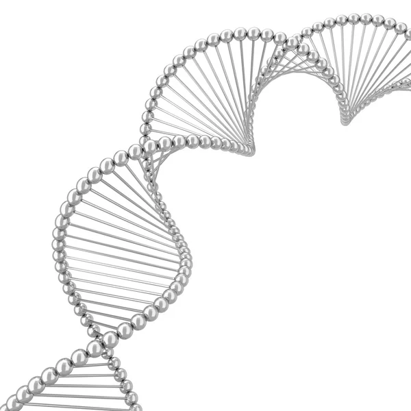 Dna spiral. Ilustrasi 3d diisolasi pada latar belakang putih — Stok Foto