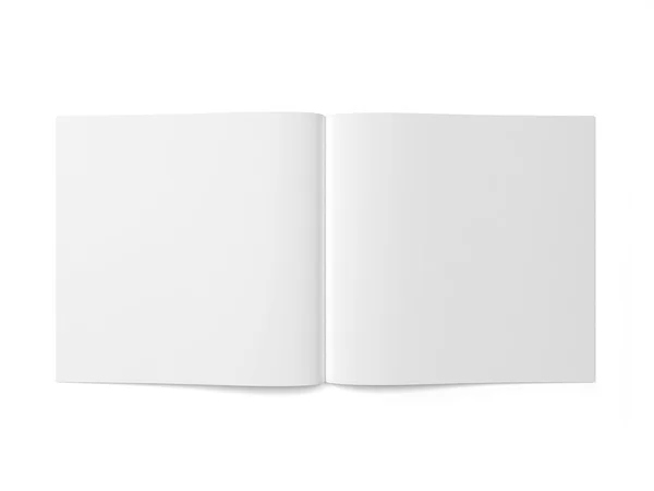Revista abierta o folleto. Ilustración 3d aislada sobre fondo blanco — Foto de Stock