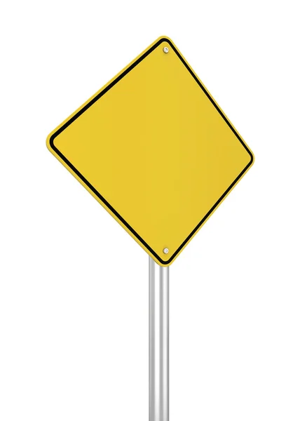 Дорожный знак. Трехмерная иллюстрация на белом фоне — стоковое фото