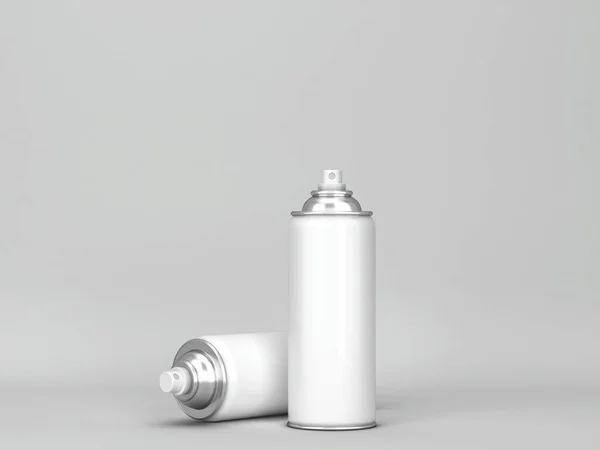 Mockup Tubo Aerosol Vuoto Illustrazione Sfondo Grigio — Foto Stock