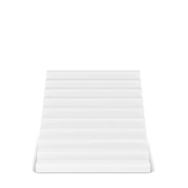 空白楼梯 3D在白色背景上孤立的图解 — 图库照片