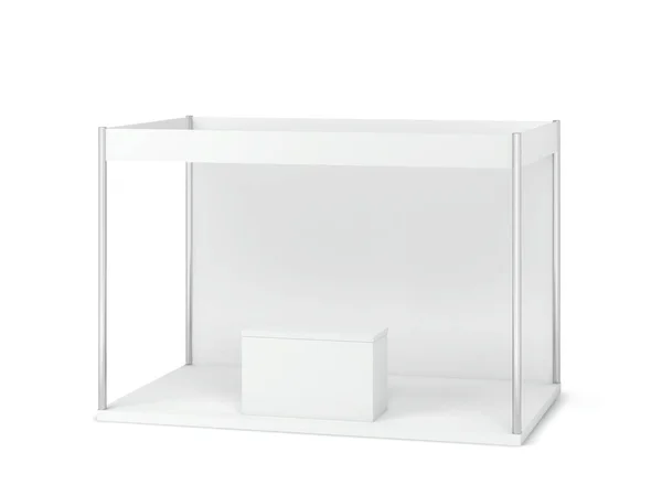 Stand Fieristico Con Mockup Banco Illustrazione Isolata Sfondo Bianco — Foto Stock