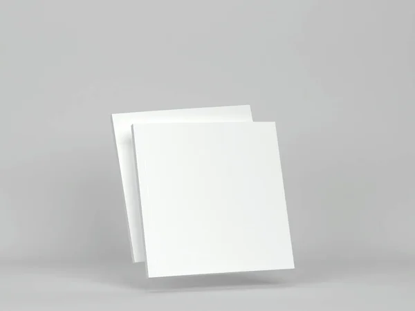 空白の雑誌のモックアップ 灰色の背景の3Dイラスト — ストック写真