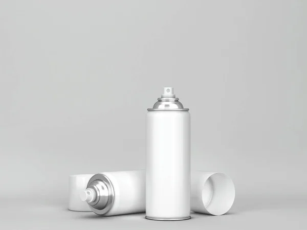 Mockup Tubo Aerosol Vuoto Illustrazione Sfondo Grigio — Foto Stock