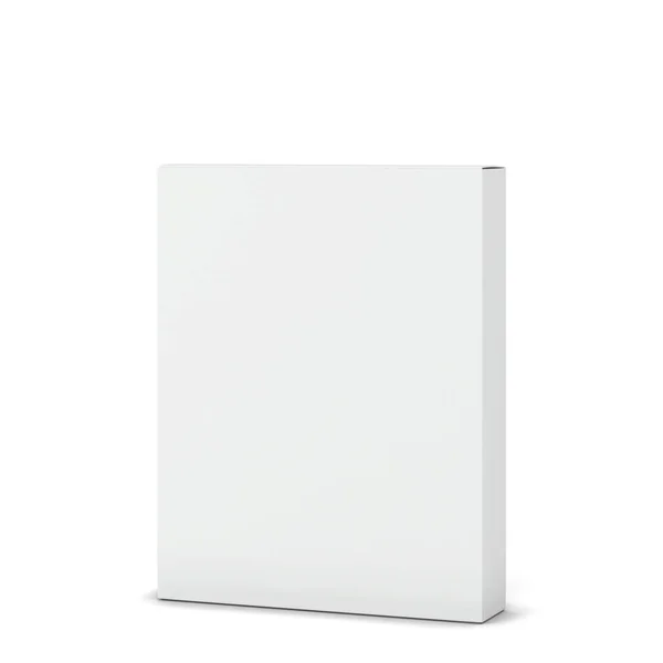 Mockup Scatola Cartone Bianco Illustrazione Isolata Sfondo Bianco — Foto Stock