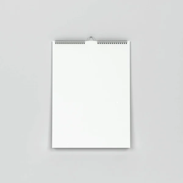 Mockup Del Calendario Parete Illustrazione Sfondo Grigio — Foto Stock