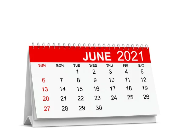 Kalender Voor 2021 Week Begint Met Zondag Illustratie Geïsoleerd Witte — Stockfoto