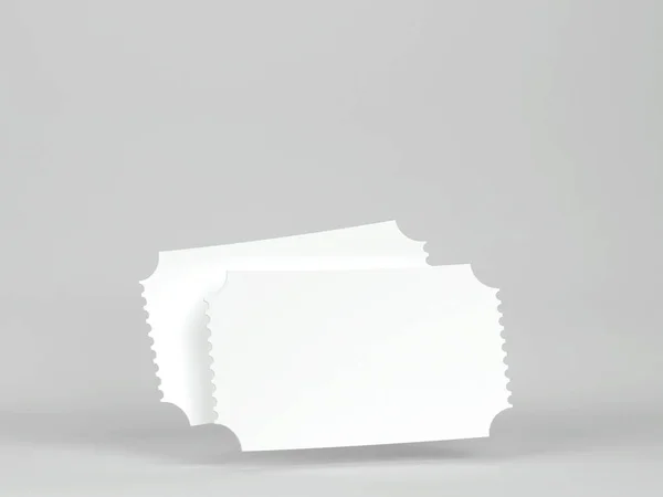 ブランク映画のチケット 灰色の背景の3Dイラスト — ストック写真