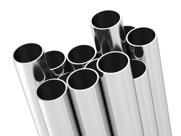 Tubos Metal Ilustração Isolado Fundo Branco — Fotografia de Stock