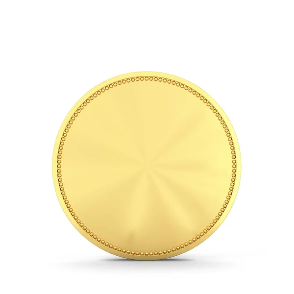 Empty Golden Coin Illustration Isolated White Background — Stock Photo, Image