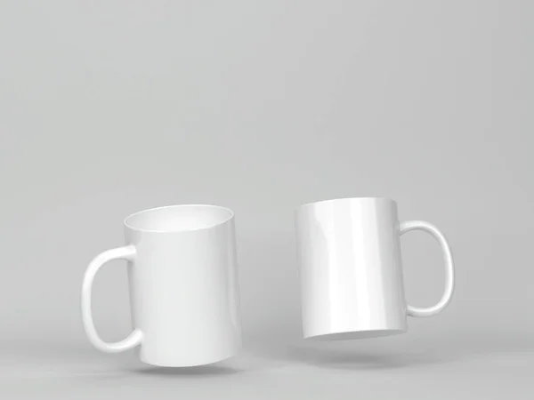 Blank Ceramic Mug Mockup Illustration Gray Background — Stock Photo, Image
