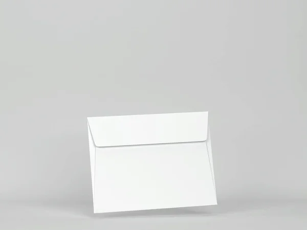 Blank Paper Envelope Mockup Illustration Gray Background — Stock Photo, Image