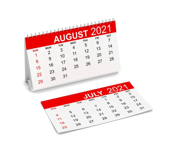 Kalender Voor 2021 Week Begint Met Zondag Illustratie Geïsoleerd Witte — Stockfoto