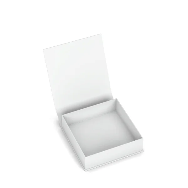 ブランクボックス包装モックアップ 白地に隔離された3Dイラスト — ストック写真