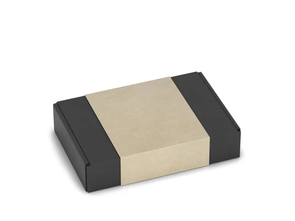 Blank Tuck Flap Packaging Box Mockup Illustration Isolated White Background — Stock Photo, Image