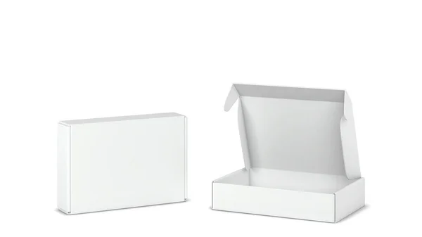 Blank Tuck Flap Packaging Box Mockup Illustration Isolated White Background — Stock Photo, Image