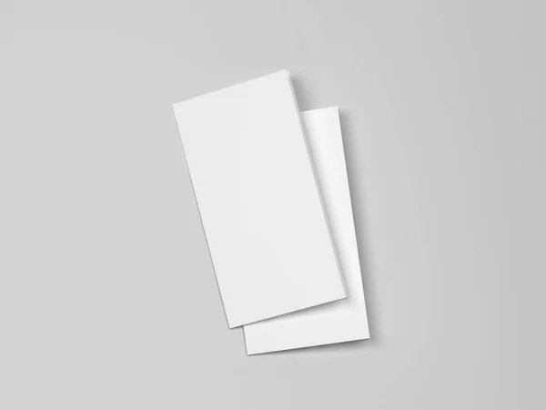 Blank Trefaldig Broschyr Mockup Illustration Grå Bakgrund — Stockfoto