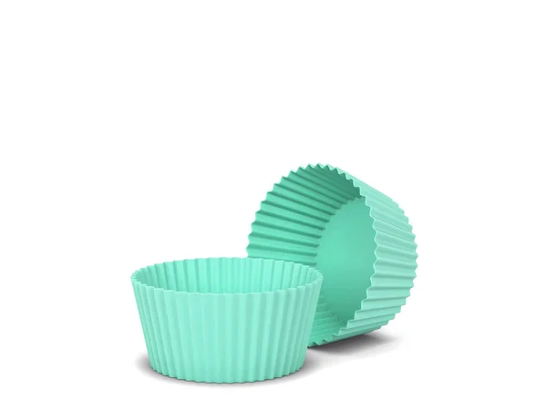 Forma Silicone Cupcake Branco Ilustração Isolada Sobre Fundo Branco Utensílio — Fotografia de Stock