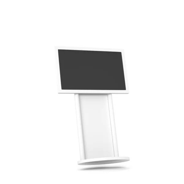 Blanco Stand Met Plasma Model Illustratie Geïsoleerd Witte Achtergrond Interactieve — Stockfoto