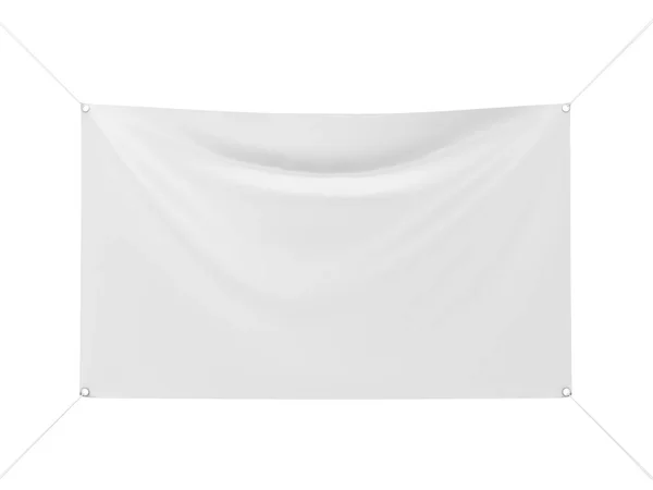 Rektangel Vinyl Banner Mockup Illustration Isoleret Hvid Baggrund Banner Til - Stock-foto