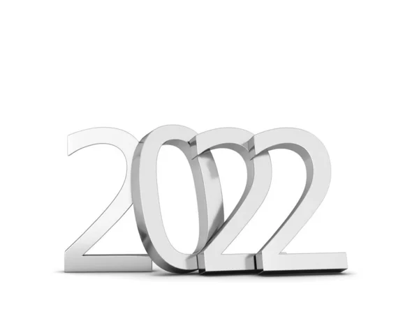 Текстовый Знак 2022 Года Трехмерная Иллюстрация Белом Фоне — стоковое фото