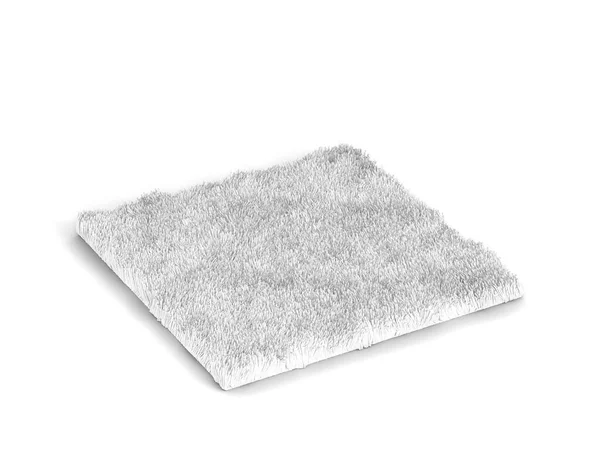 Fluffy Square Rug Illustration Isolated White Background Wool Carpet — Stock Photo, Image