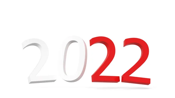 2022年の文字記号 白地に隔離された3Dイラスト — ストック写真