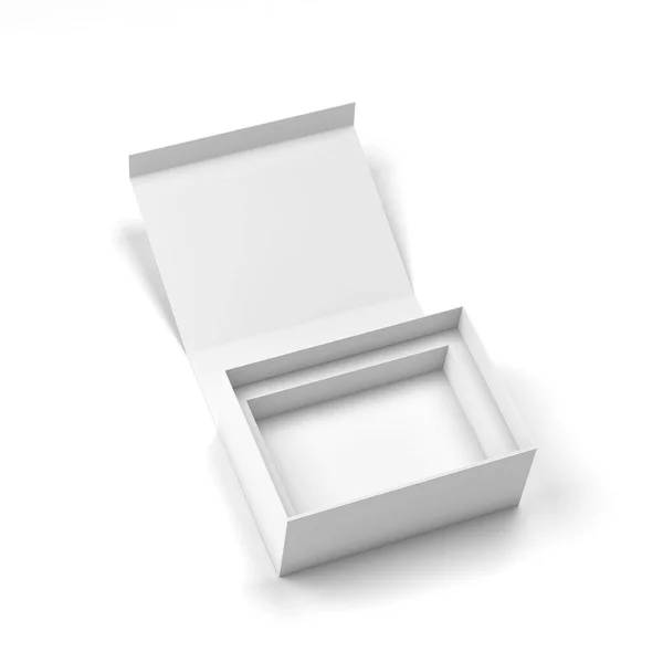 Caja Magnética Ilustración Aislada Sobre Fondo Blanco Maqueta Embalaje Blanco — Foto de Stock