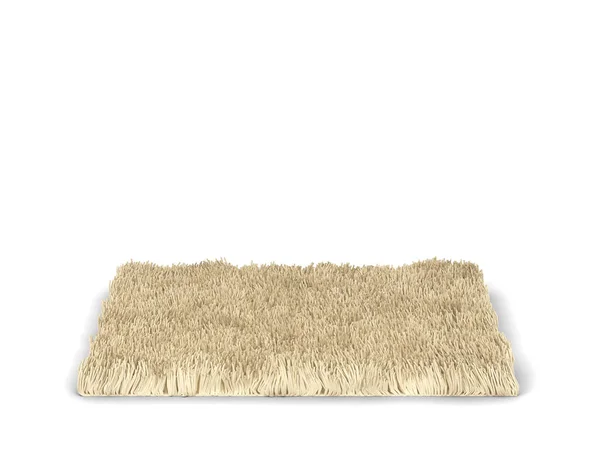 Fluffy Square Rug Illustration Isolated White Background Wool Carpet — Stock Photo, Image