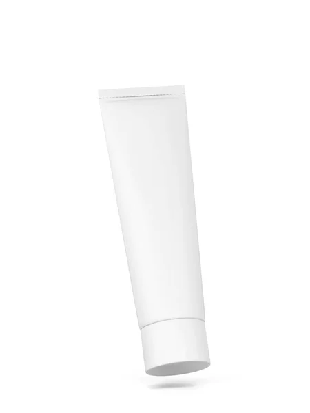 Modèle Emballage Tube Cosmétique Vierge Illustration Isolée Sur Fond Blanc — Photo