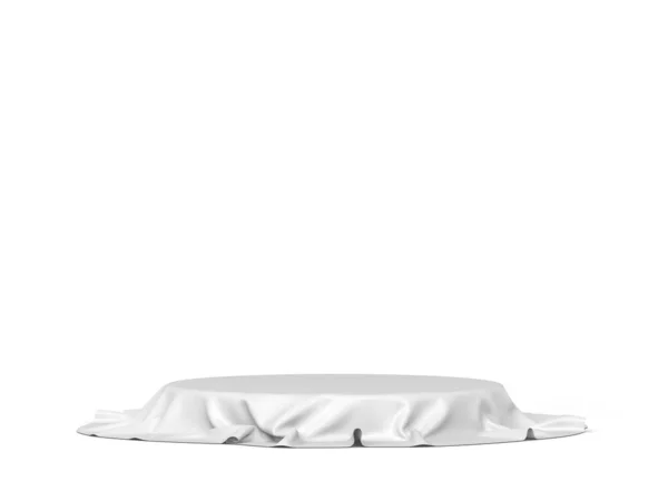 布で覆われた表彰台 白地に隔離された3Dイラスト — ストック写真