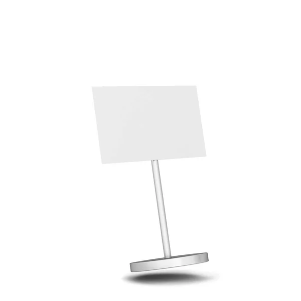 Blank Sign Metal Pole Stand Mockup Illustration Isolated White Background — Stock Photo, Image