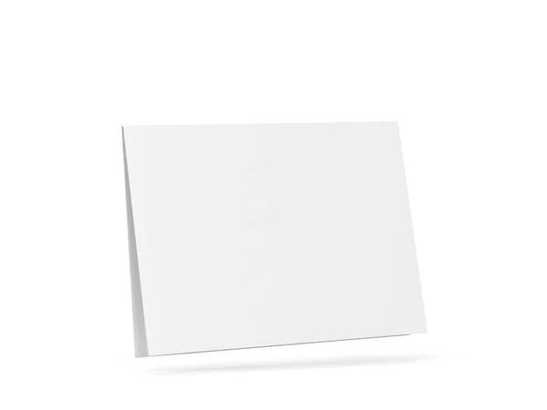 Blank Tält Kort Mockup Illustration Isolerad Vit Bakgrund — Stockfoto