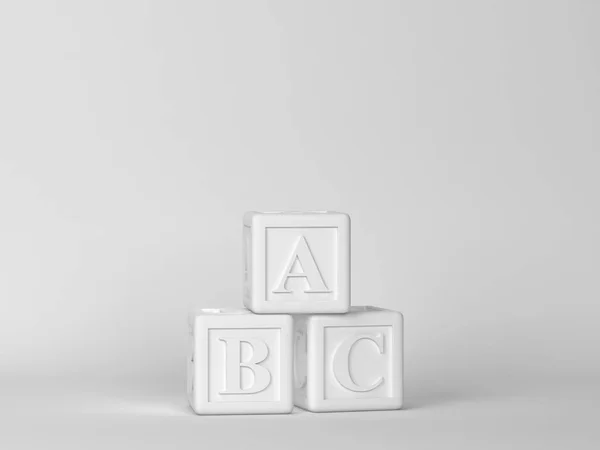 Abcブロック ミニマルなシーン 3Dイラスト — ストック写真