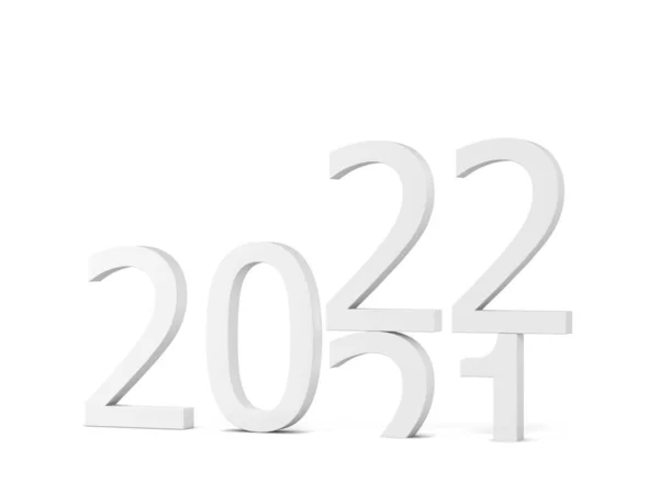 2022 Année Texte Signe Illustration Isolée Sur Fond Blanc — Photo