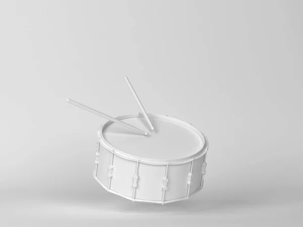 ドラムスティック付き ミニマルなシーン 3Dイラスト — ストック写真
