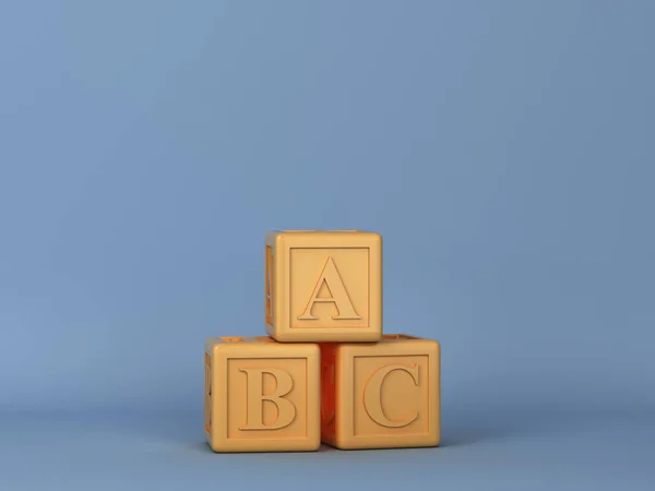 Abc Blocks Minimal Scene Illustration — Stock Photo, Image