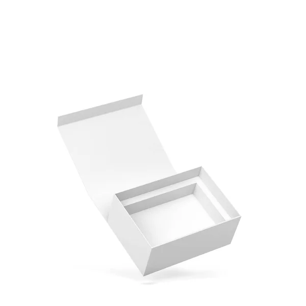 Caja Magnética Ilustración Aislada Sobre Fondo Blanco Maqueta Embalaje Blanco — Foto de Stock