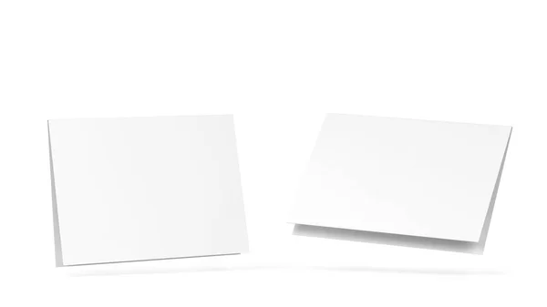Blanco Tentkaart Model Illustratie Geïsoleerd Witte Achtergrond — Stockfoto