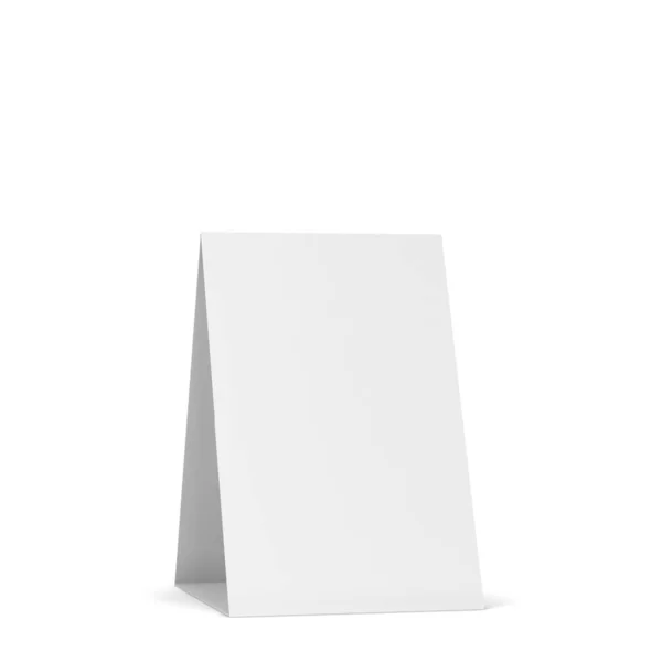 Leere Tischzeltkarten Attrappe Illustration Isoliert Auf Weißem Hintergrund — Stockfoto