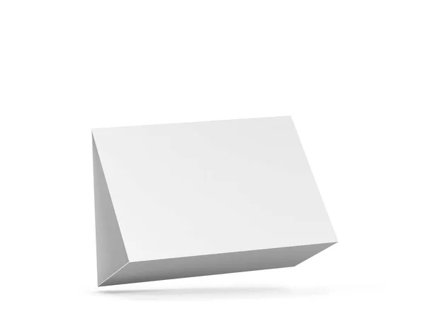 空白餐桌帐蓬卡的模型 3D在白色背景上孤立的图解 — 图库照片
