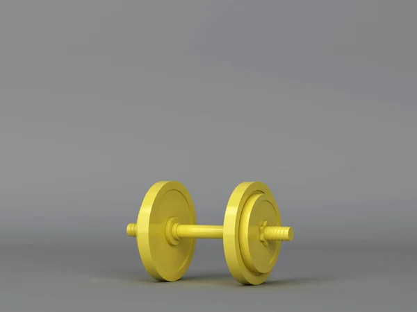 Fitness dumbbell. Minimal scene. 3d illustration