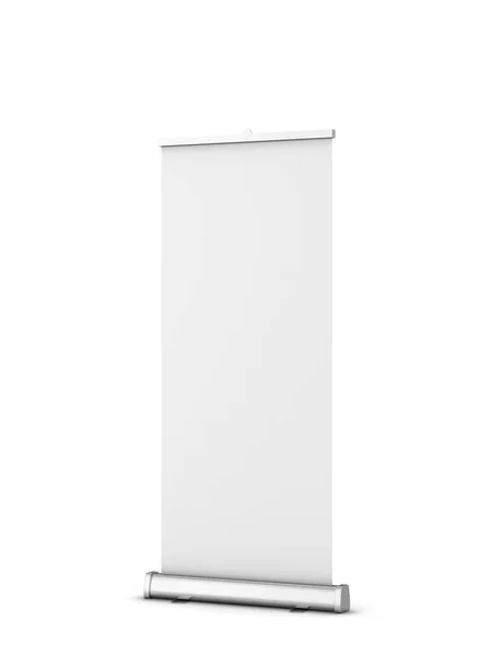 Blank Rollup Banner Mockup Illustration Isolated White Background — Stock Photo, Image