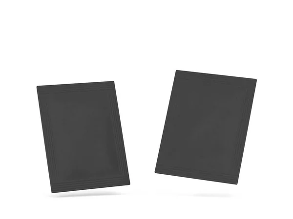 ブランクサシェ包装モックアップ 白地に隔離された3Dイラスト — ストック写真