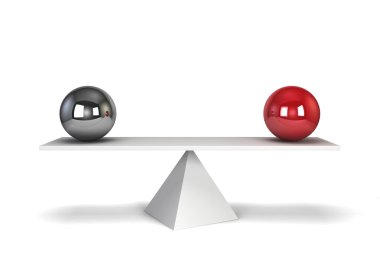 Two spheres in balance clipart